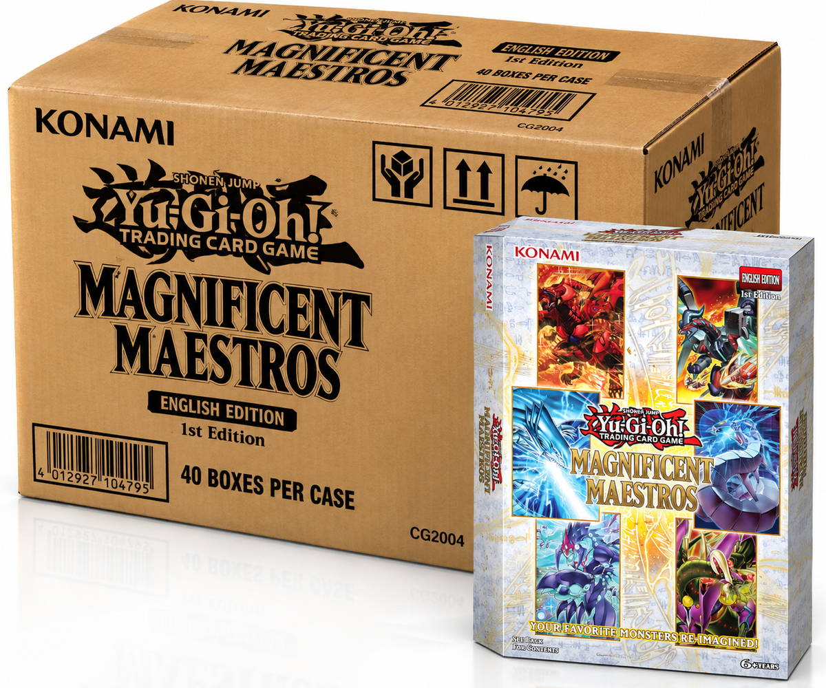 Yu-Gi-Oh TCG Magnificent Maestros factory-sealed master case with 40 English tuckboxes
