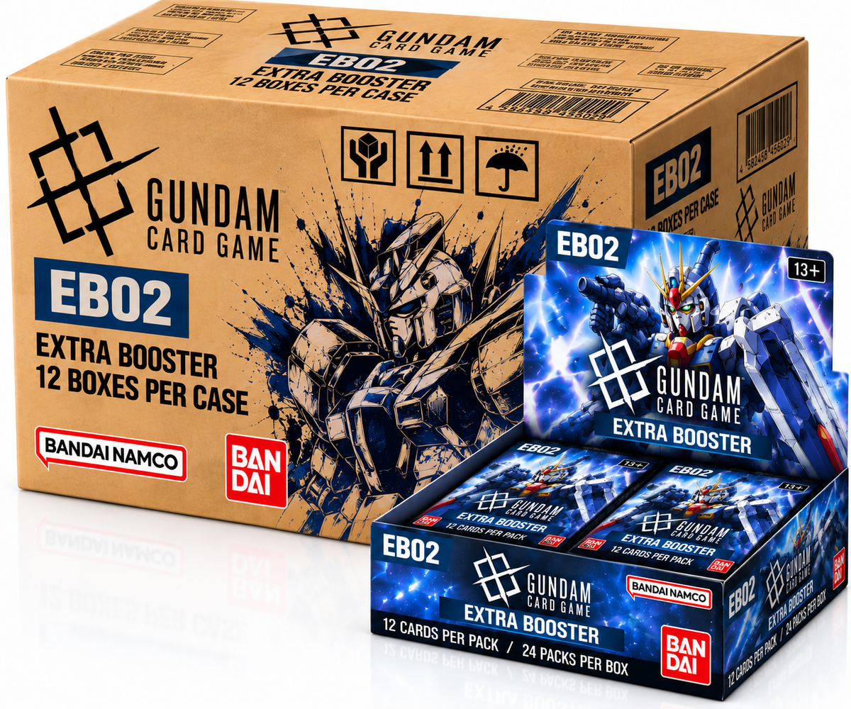 Gundam Card Game EB02 Extra Booster factory-sealed case with 12 English booster boxes