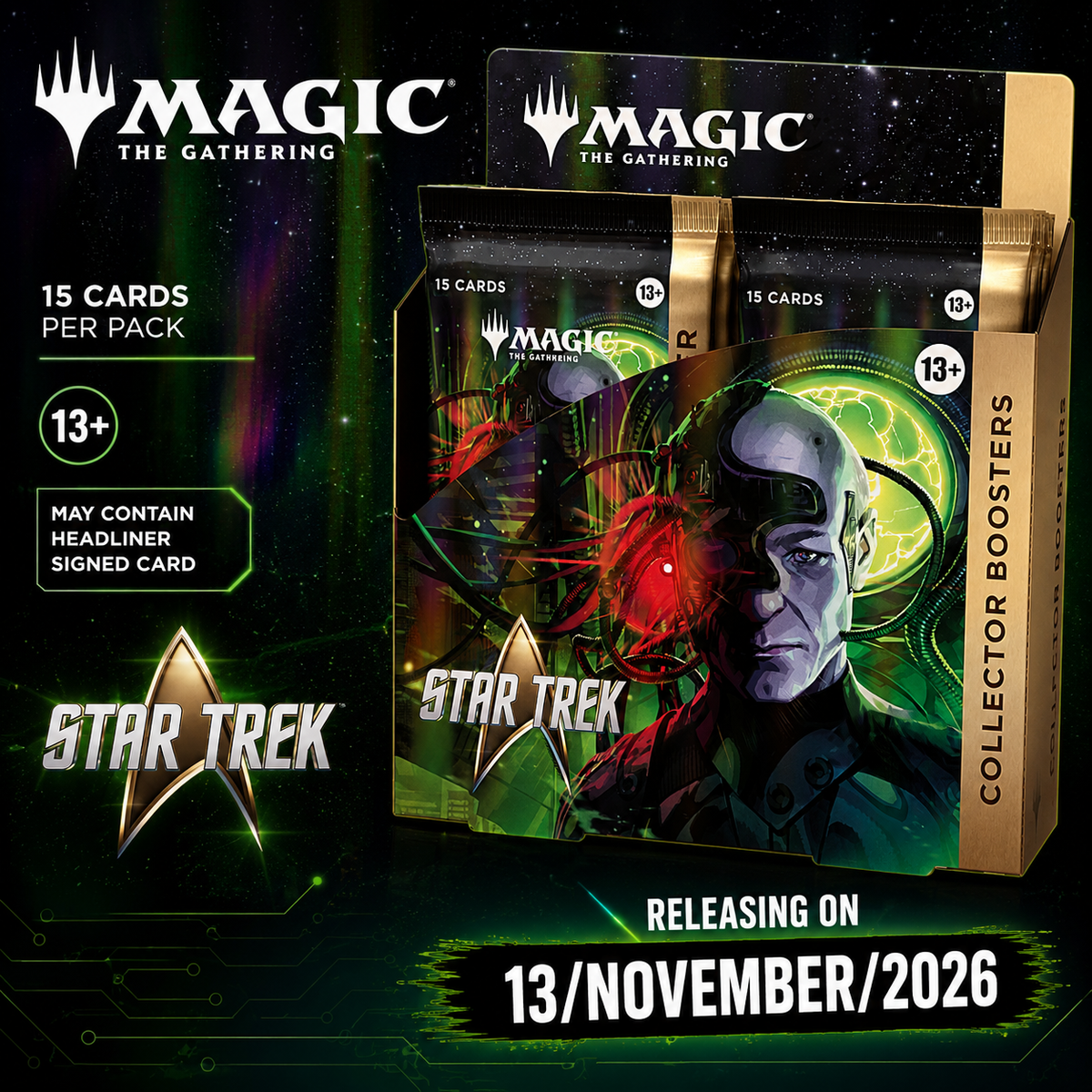 Magic The Gathering Star Trek Collector Booster Display with 12 English Collector Boosters